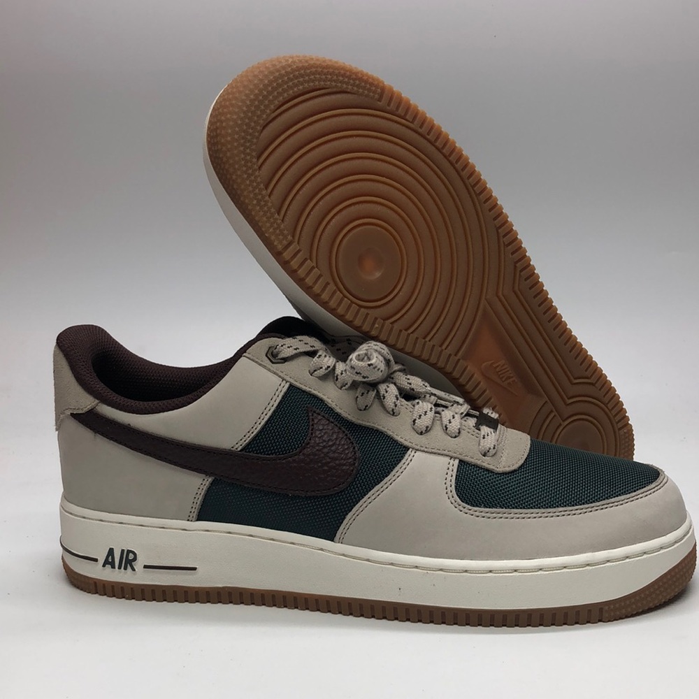 Mens Nike AirForce 1 ‘07 Grey/Brown/Green FQ8823-236 NWOB